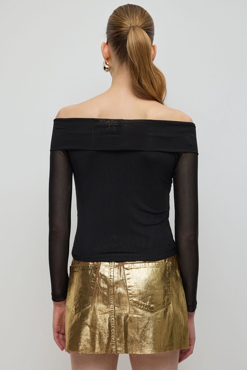 Blouse épaules dénudées en voile