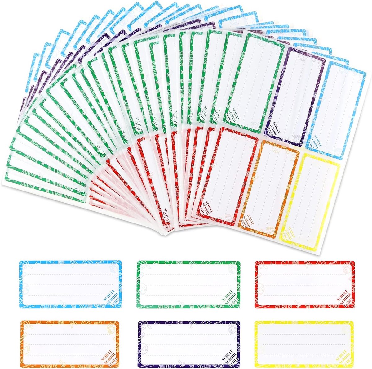 Labels, Zelfklevende Naamstickers 150 x - Kleurvol - Duurzaam en Afwasbaar - Ideaal voor Schoolgebruik - SnelShoppen