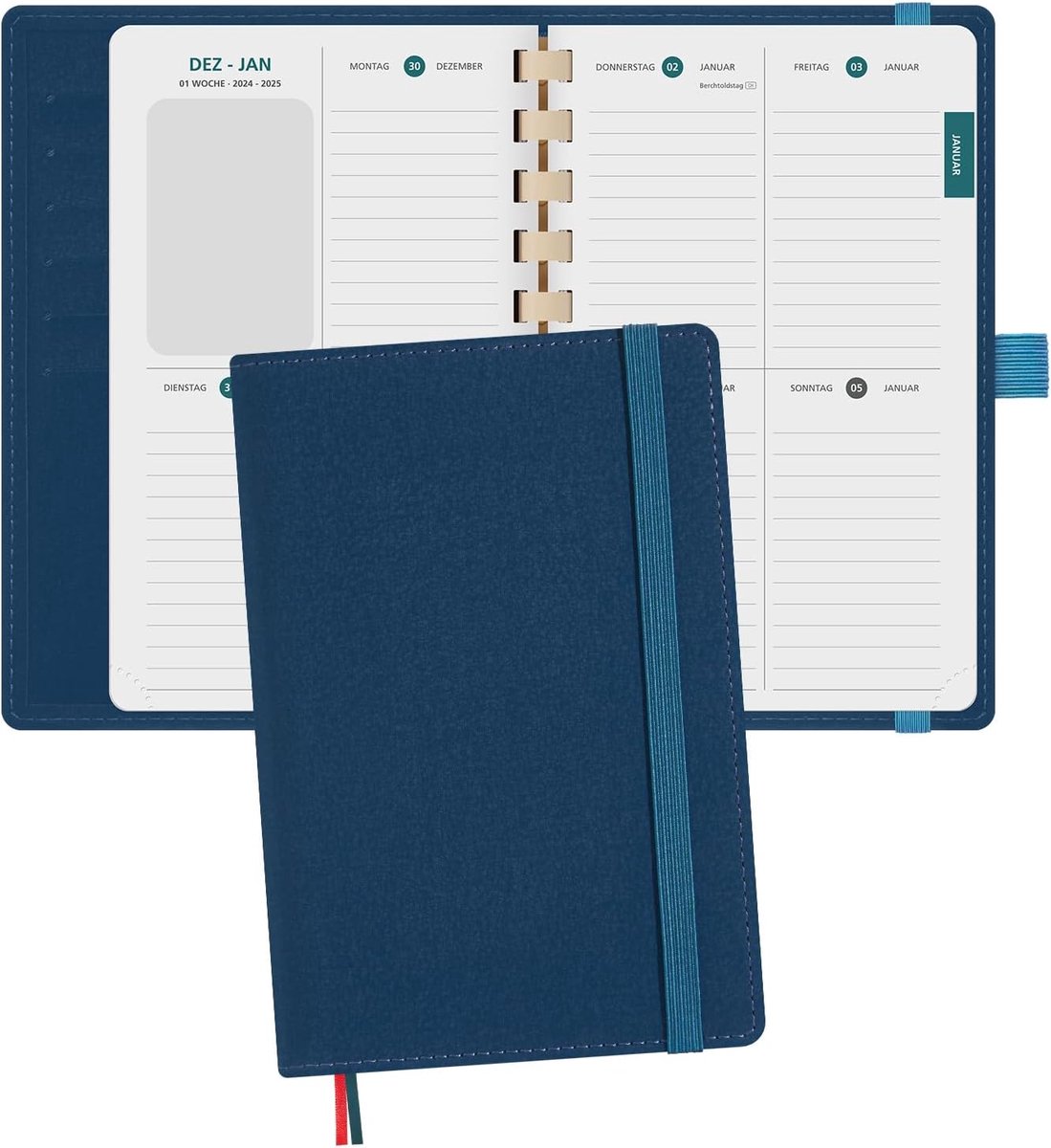 BEZEND zakagenda 2026 klein [in Duits] ca.A6 17 x 11 cm, kalender 2026 kleine ringband met softcover & afscheurbaar - ShopVlot