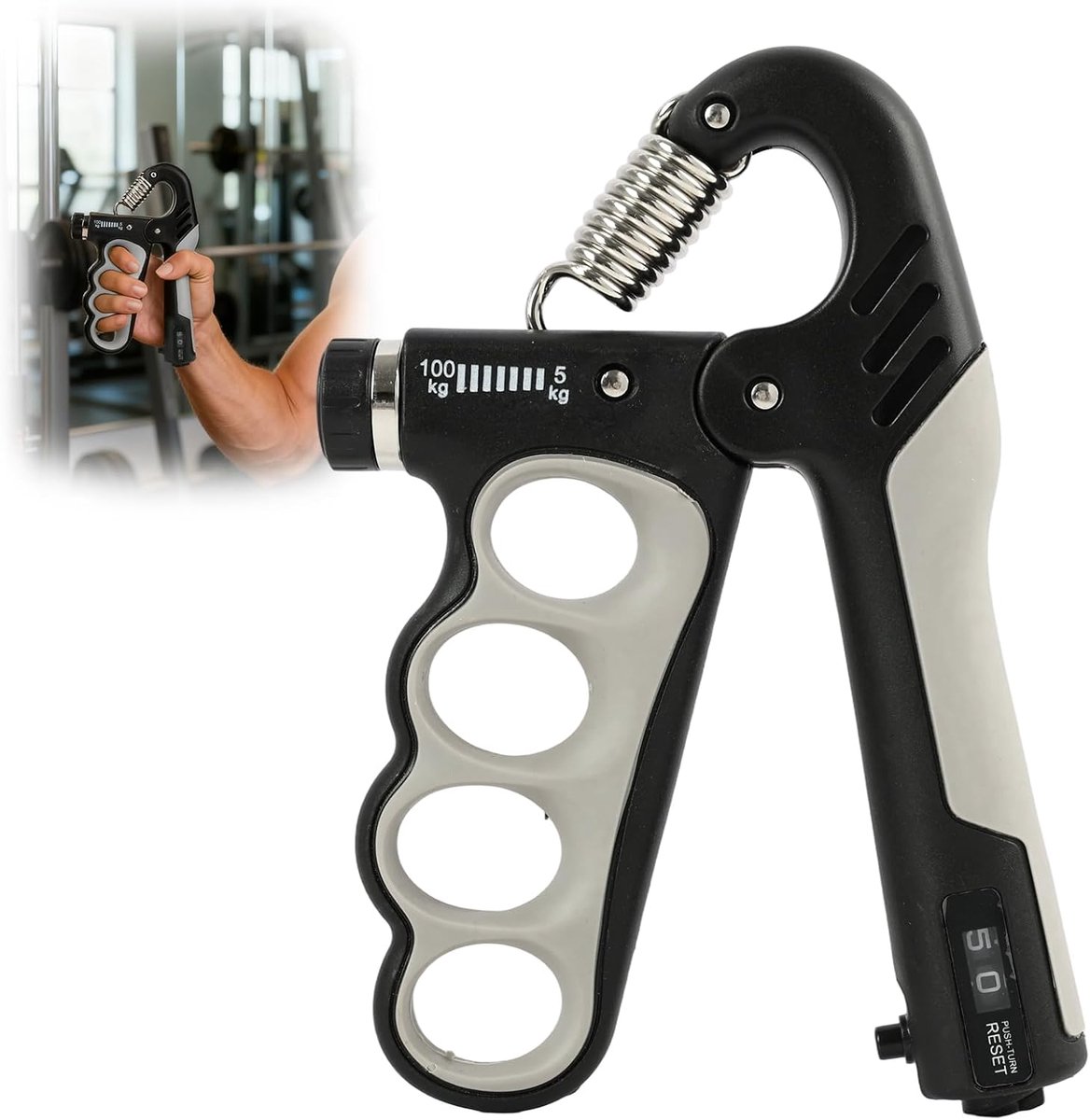 Hand Grip Forearm Trainer - Verstelbare weerstand 11-100 kg - Antislip handvat - Voor hand- en onderarmtraining - SnelShoppen