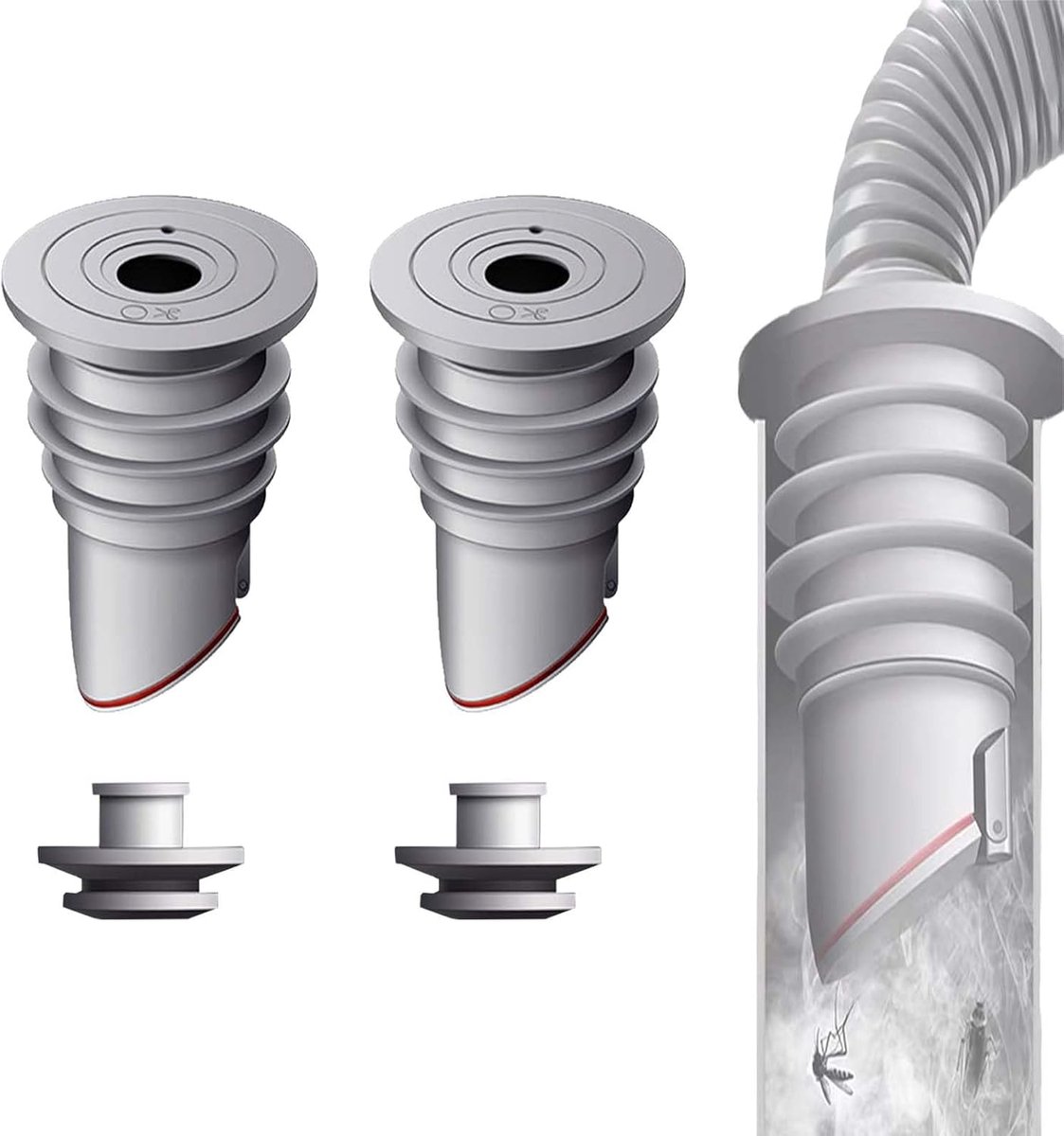 2Pcs 35-40mm Silicone Drain Plugs for Drain Pipe WISIRENT, Drain Hose Seal for Washers Washing Machine Drain Hose - ShopVlot