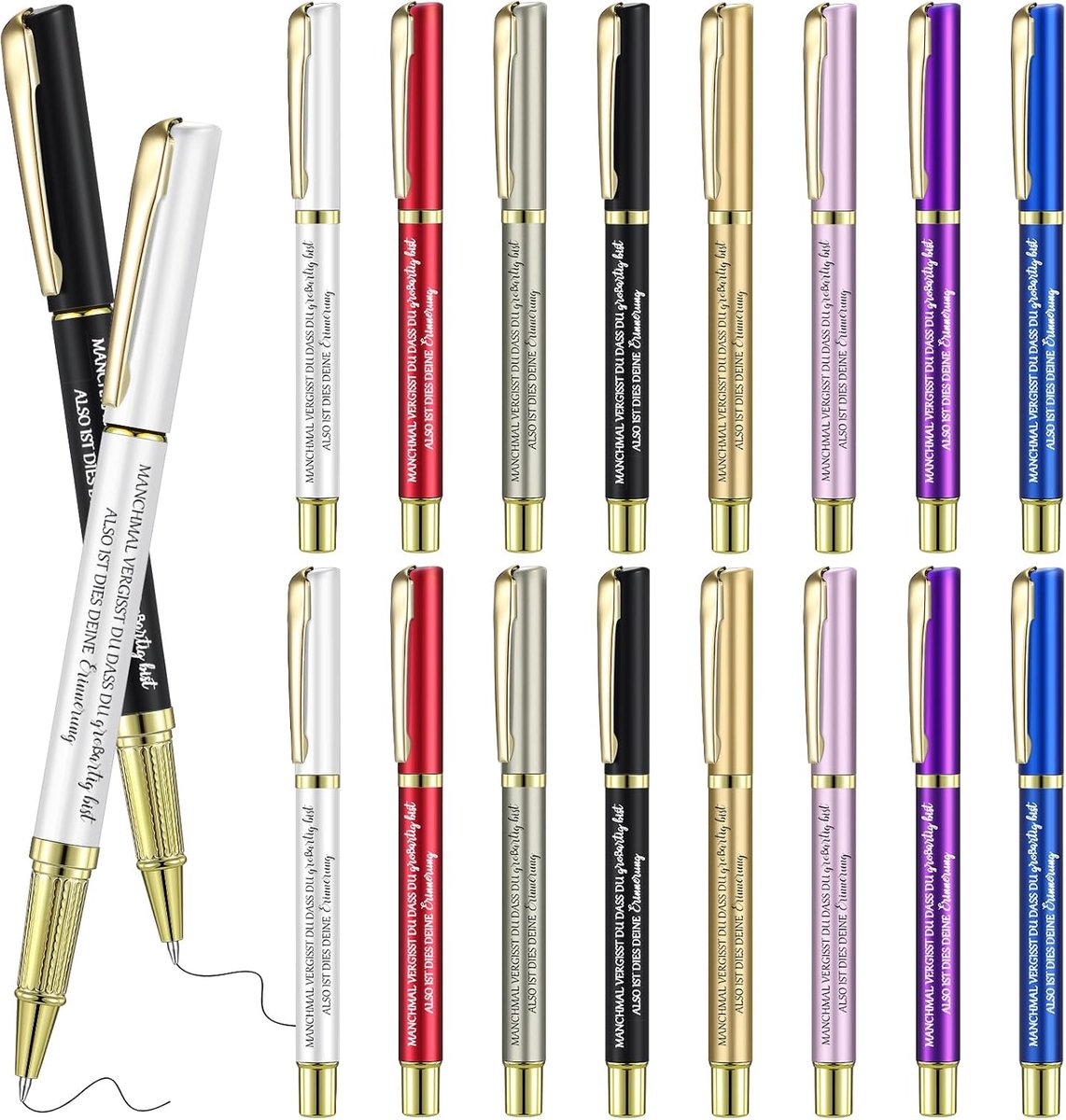 Clabby 16 Inspirational Ballpoint Pens with Lettering, Metal Motivation Pen for Coworkers, Gifts for Christmas or - ShopVlot