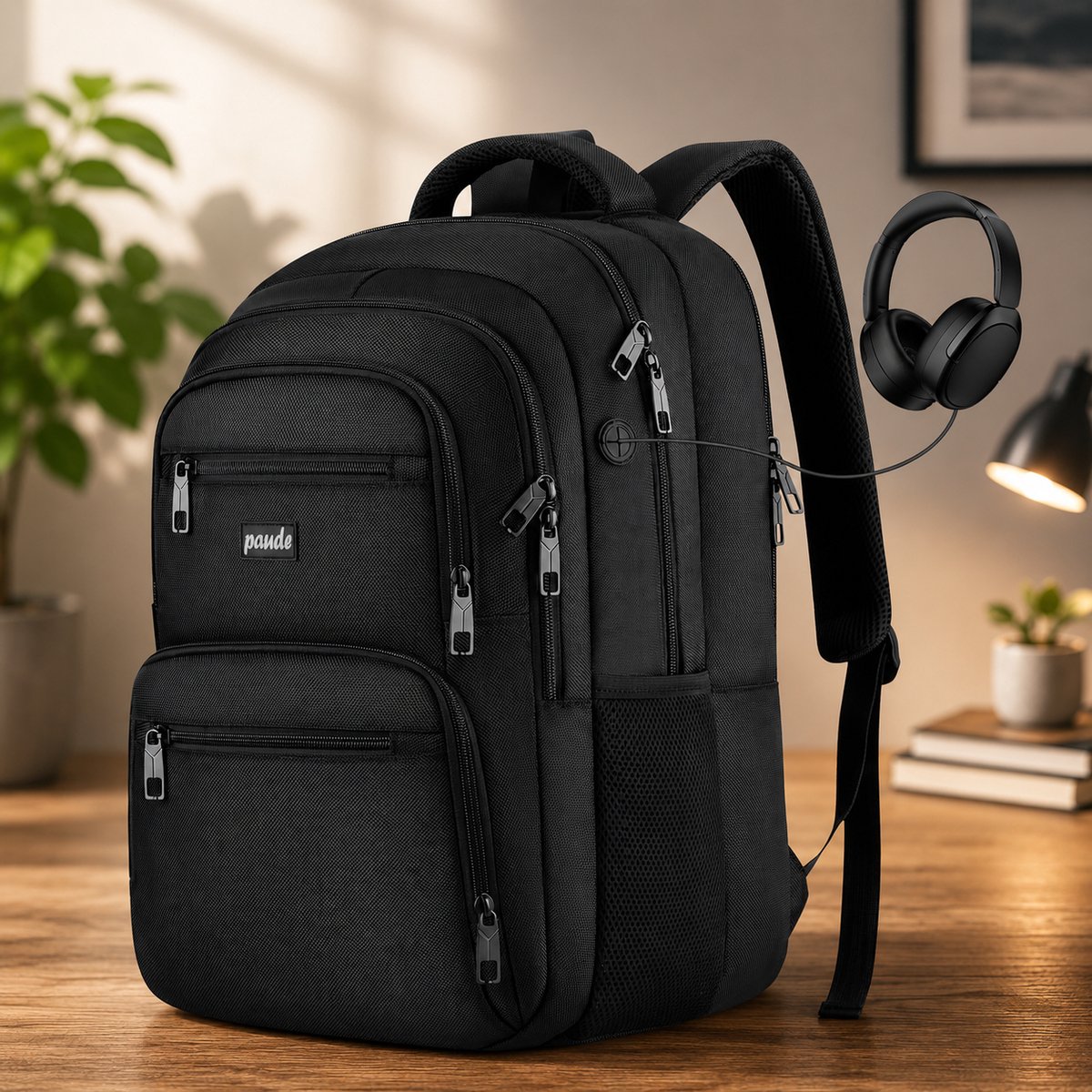 Laptoprugzak 15,6 inch Waterdicht Anti-diefstal - Schooltas & Travel Rugzak voor Mannen en Studenten - Grote Inhoud - Zwart