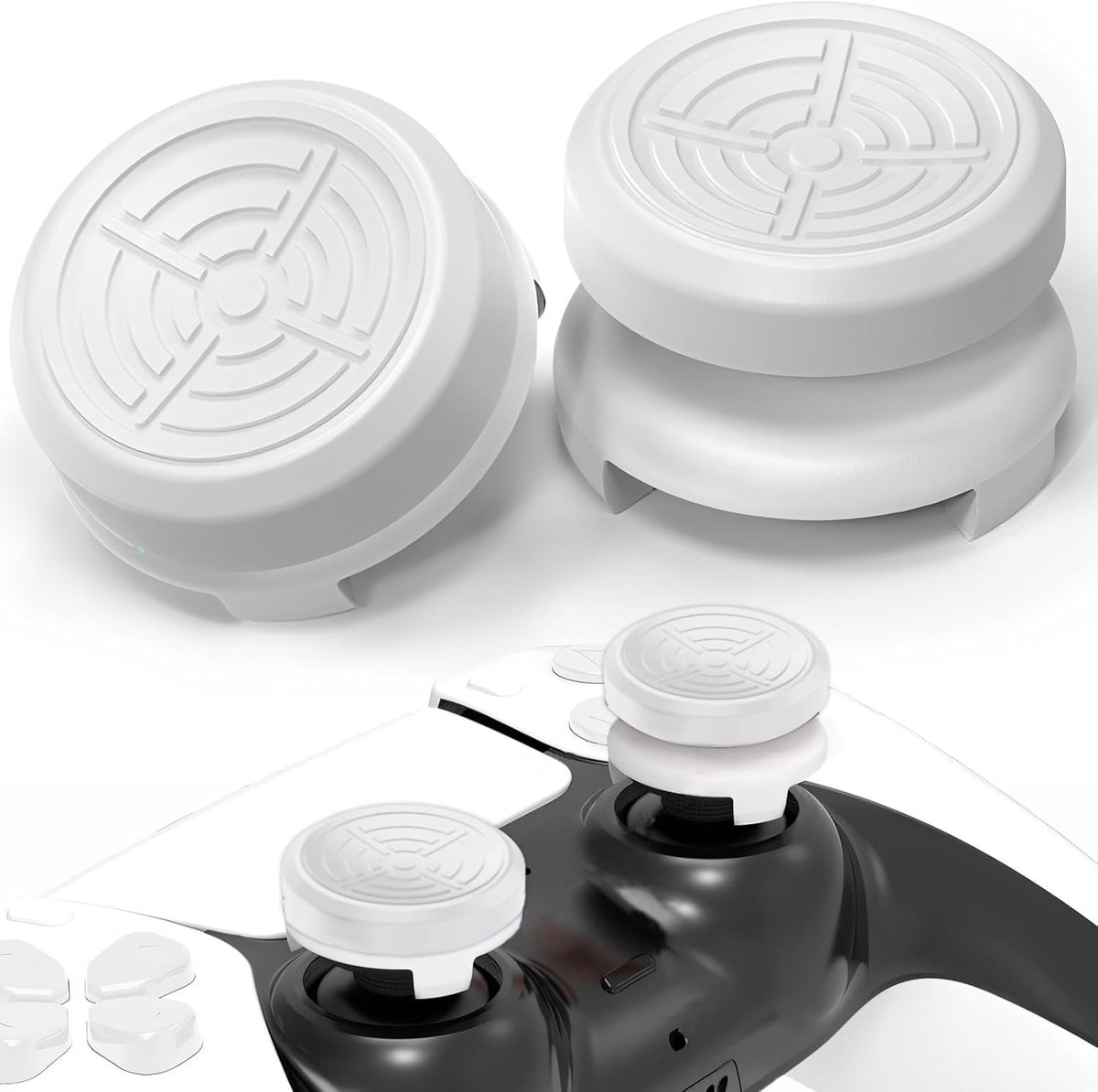 TEUVO 2Pcs Thumbstick Thumb Grips for PS4 Controller & PS5 Controller, Silicone Thumb Grips Joystick Lid Controller - ShopVlot