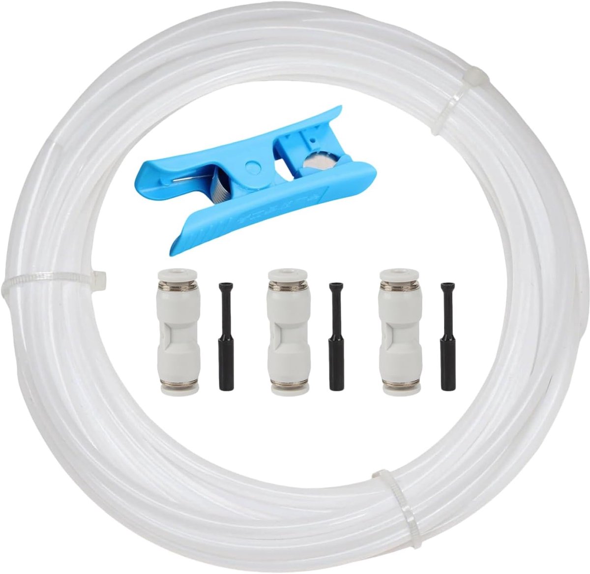 PTFE slang 2,5 × 4 mm filamentbuis, teflonbuis, 3D-printerbuis met snijgereedschap en aansluitingen, voor gangbare - ShopVlot