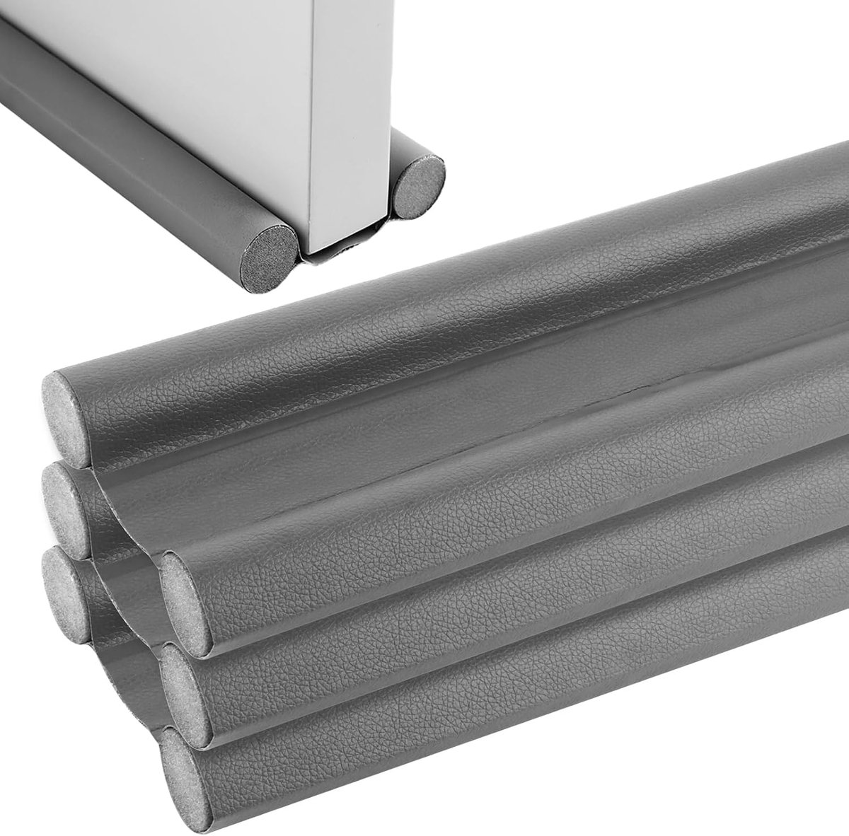 YAYODS Set van 4 tochtstoppers voor deuren 96 cm, kunstleer, deurafdichting voor 5,5 cm deurbladdikte, geluidsisolatie - ShopVlot