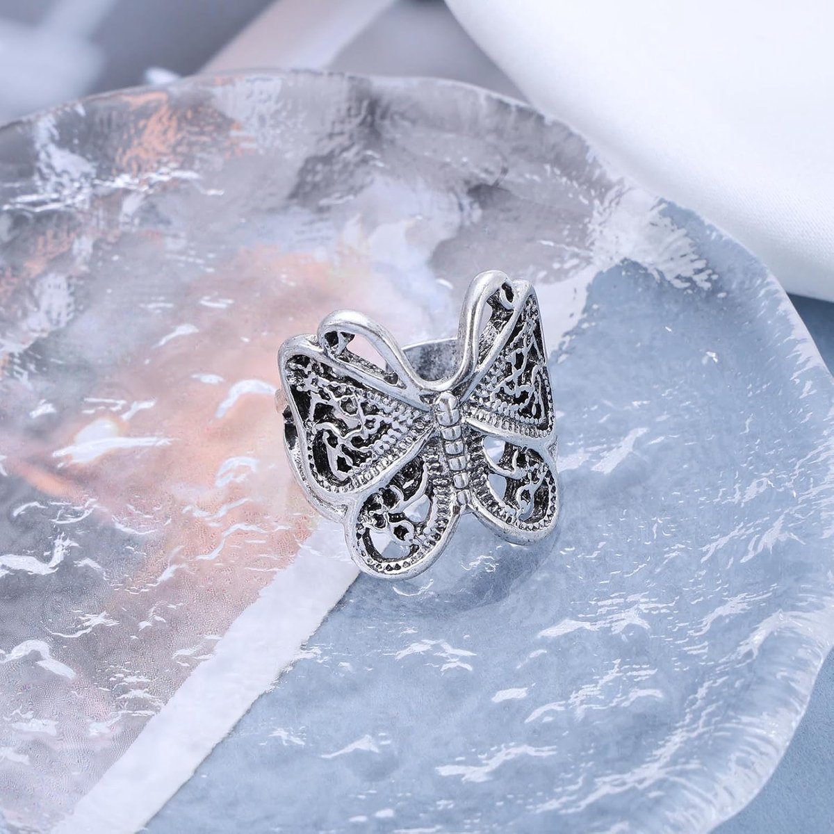 Vintage Butterfly Wrap Rings Gold Metal Butterfly Rings Adjustable Butterfly Finger Rings Adjustable Butterfly Ankle - ShopVlot