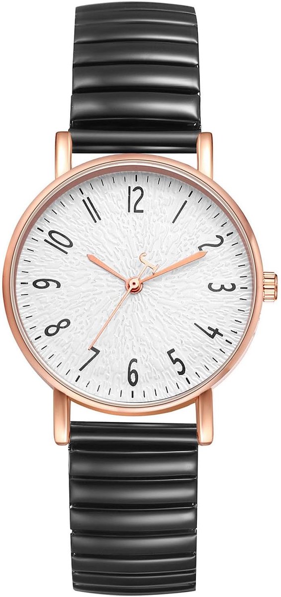 Avaner Watch Women's Stretch Bracelet: Elastic Wrist Watch Clear Readable Women's Large Numbers Watch Hard Stainless - ShopVlot