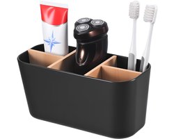 MumdoYAL Bathroom Organiser Black 5 Grilles Toothbrush Holder Toothbrush Holder Storage Bathroom Office Living Room - ShopVlot