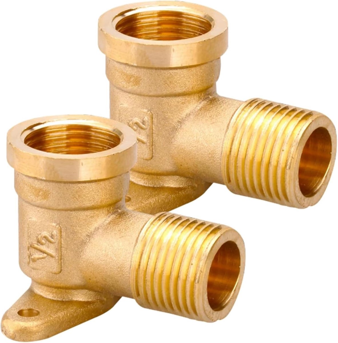 2 Pieces 1/2 inch brass arc divider, 90 Degree Threaded Fitting With Female Thread, DN15 Water Wall Connector, Water - ShopVlot