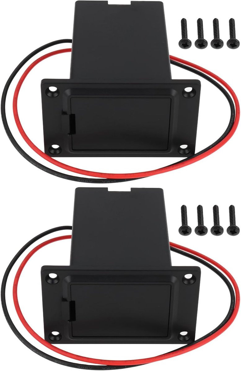 2 Packs 9V Batterij Box EP-2935-023 Compatibel met Akoestische Gitaar Voorversterkers - ShopVlot