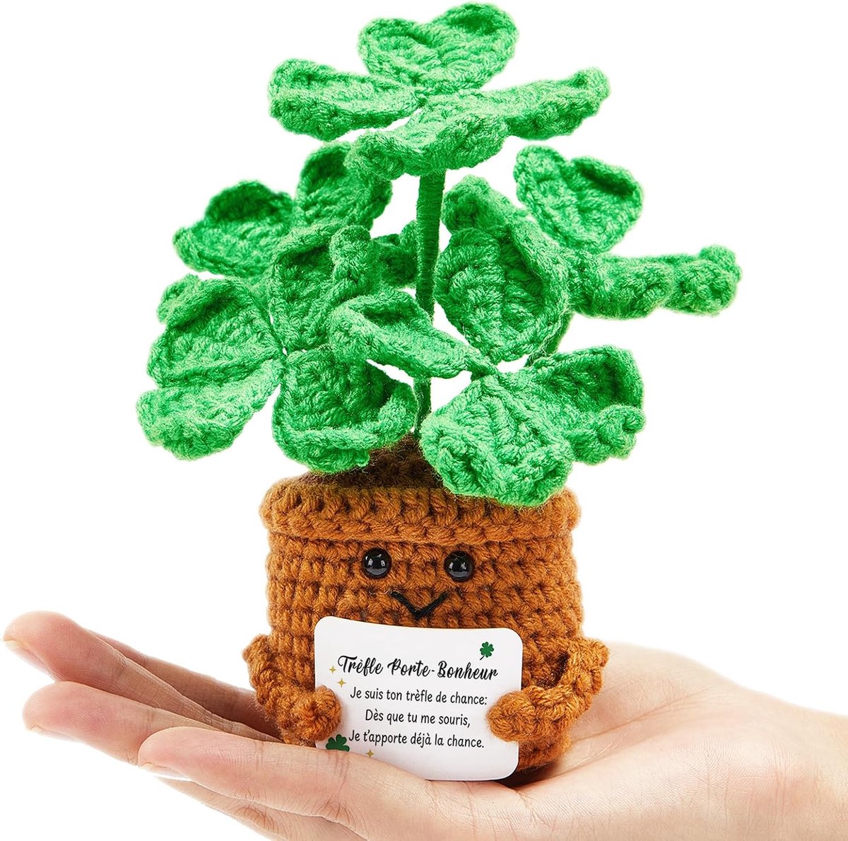 Porte-Bonheur Fleur crochEtée à la Main Trèfle Porte-Bonheur Français - ShopVlot