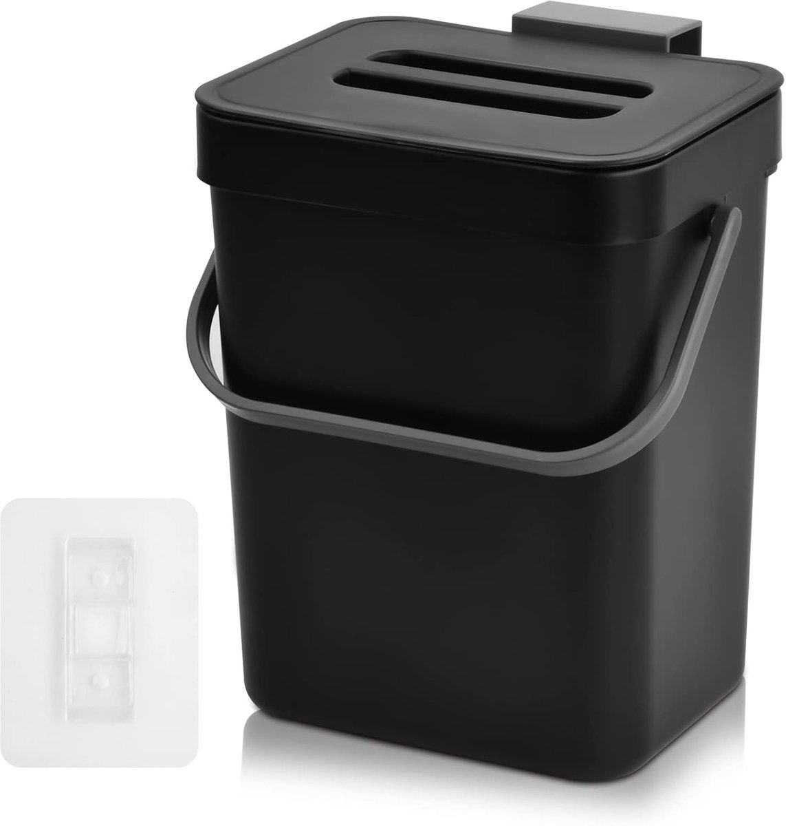 Kleine compostemmer voor de keuken, bio-afvalemmer van kunststof, 3 liter, levensmiddelafvalemmer, hangende kleine - ShopVlot