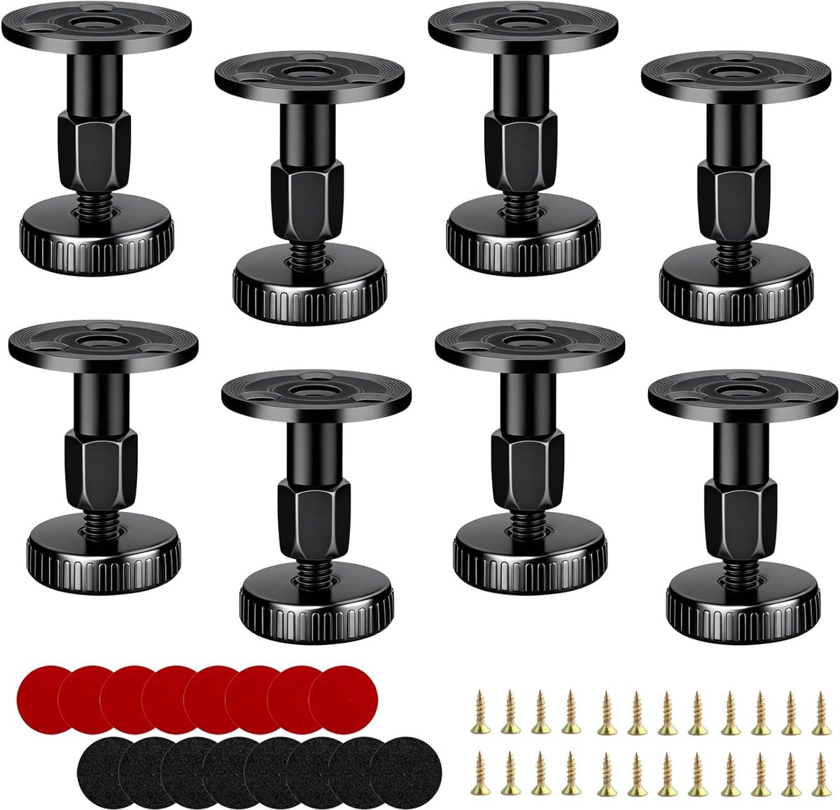 8 Pcs Height Adjustable Legs 27-64mm Adjustable Furniture Legs Spacers Wall with Non-Slip Pad and Screws Furniture - ShopVlot
