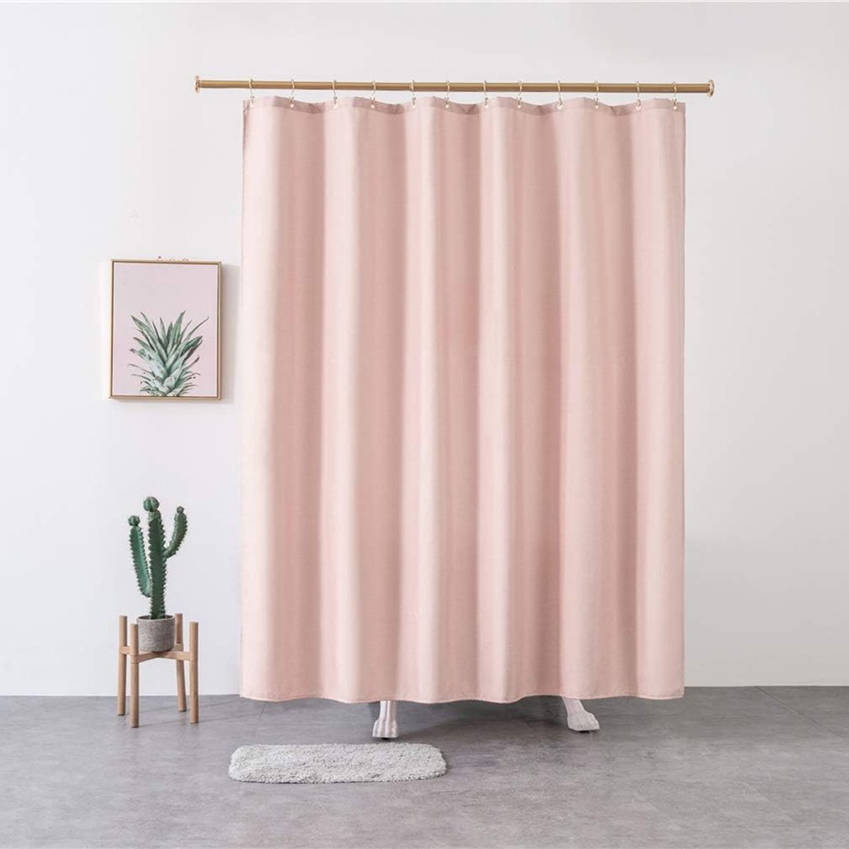 X-Labor Premium Linen Shower Curtain 240x200 cm Waterproof Fabric Anti-Mould Including 12 Shower Curtain Rings - ShopVlot