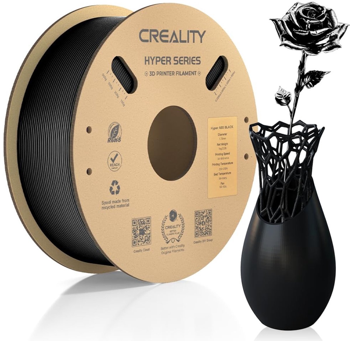 Solidchoice - Hyper ABS Filament voor 3D-printers, 1,75 mm, 1 kg Spoel