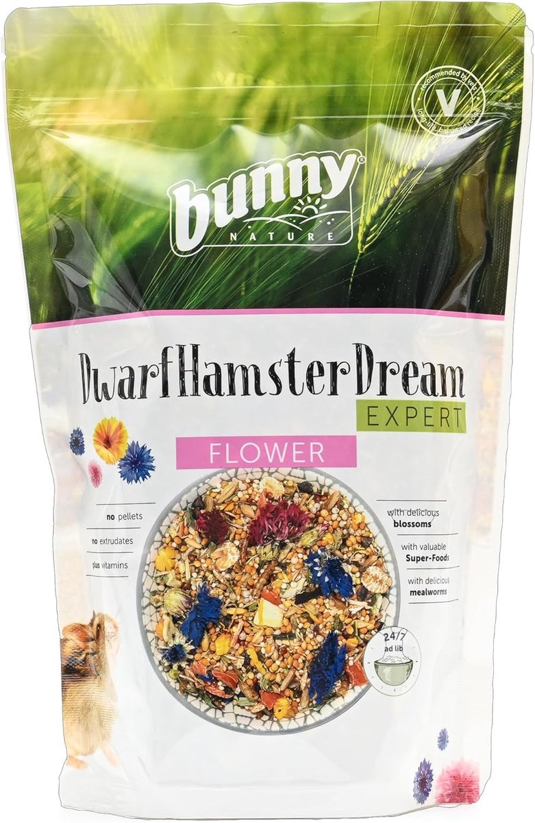 Bunny Nature Dwarf Hamster Dream Expert Flower 500 GR - bunny nature Complete food, for a balanced diet of dwarf - ShopVlot
