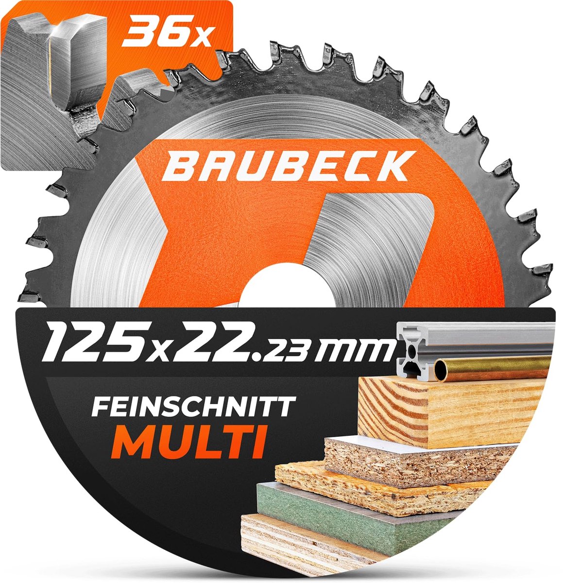 BAUBECK Saw Blade 140 x 20 + 12.75 Adapter, 1.5 mm Saw Cut in Wood and Aluminium, 42 Teeth Compatible with Bosch - ShopVlot