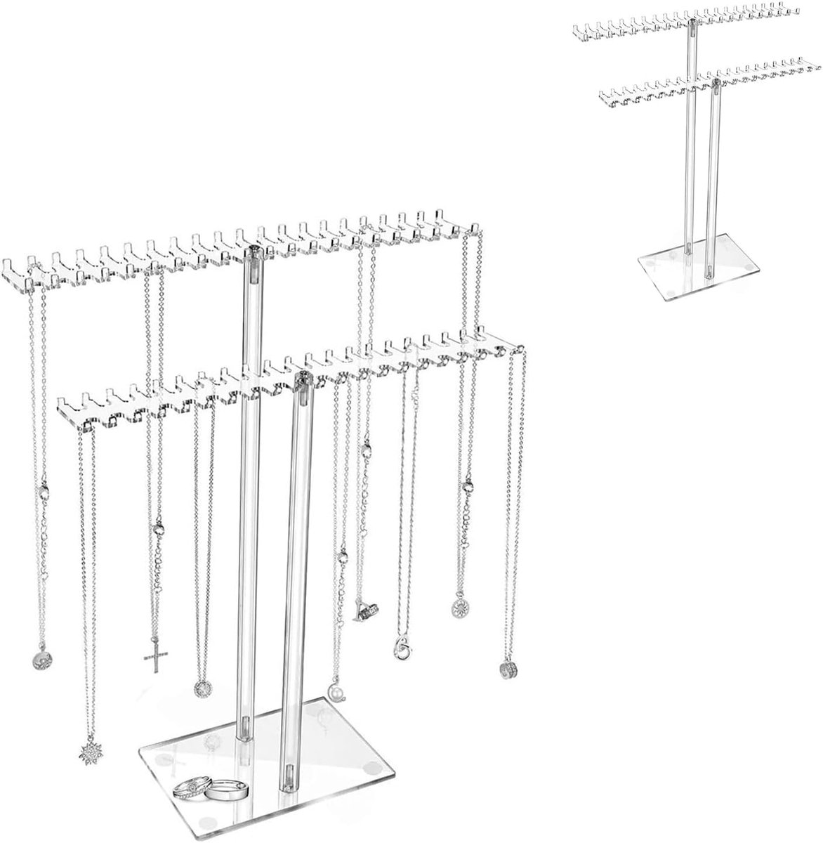 Acrylic Jewellery Box for Necklaces, Necklaces, Transparent, Acrylic Jewellery Stand, Transparent Holder for - ShopVlot