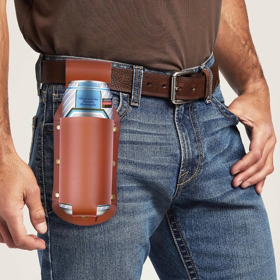 Lederen flessenhouder, riem, bierfleshouder, bierholster, biergeschenken voor mannen, Vaderdag, Kerstmis - ShopVlot — afbeelding 4