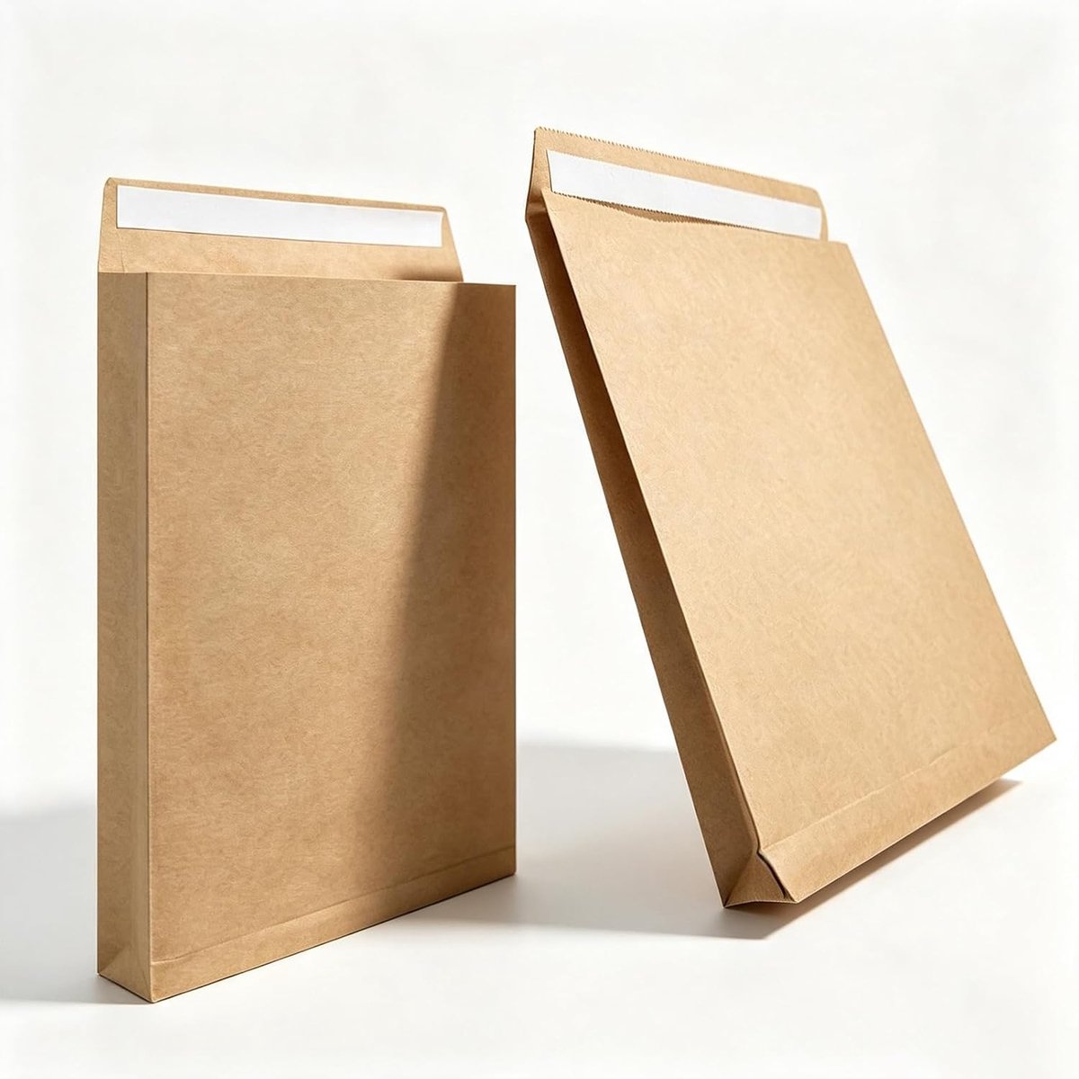 50 stuks vouwzakken A4 zonder venster, 238 x 335 x 40 mm, bruine enveloppen, verzendzakken met vouw, papieren - ShopVlot