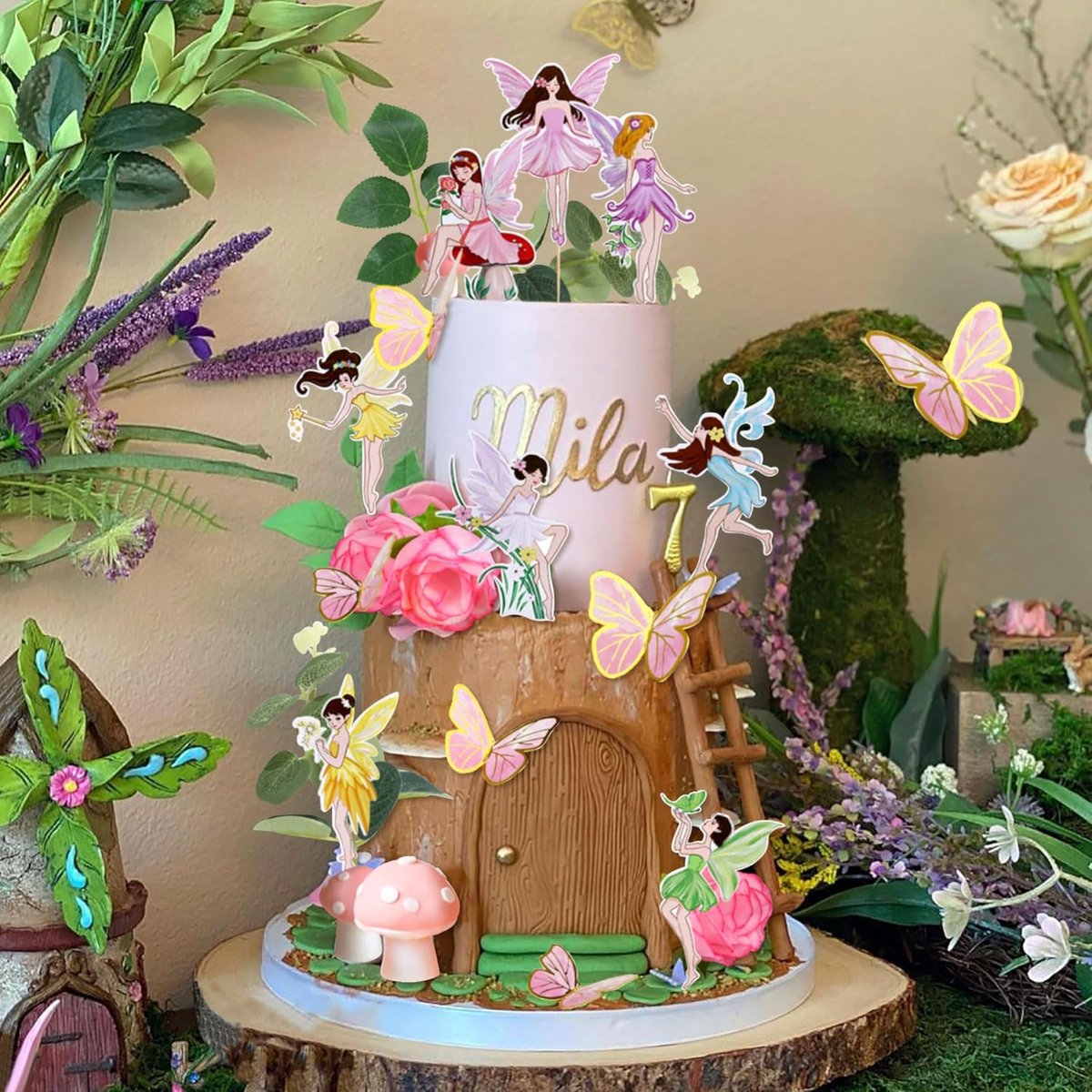 Fairy Cake Toppers Mushroom Cake Decoration Mushroom Home - 29 Pieces Fairy Cake Toppers Mushroom Cake Decoration - ShopVlot