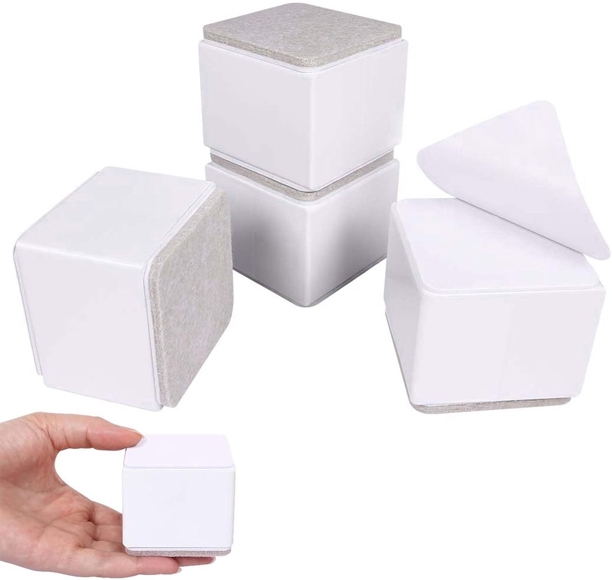 Carbon Steel Furniture Boost, 4 Pieces, Self Adhesive Furniture Raises, Sofas and Cabinets, High Load, Diameter 6 cm - ShopVlot