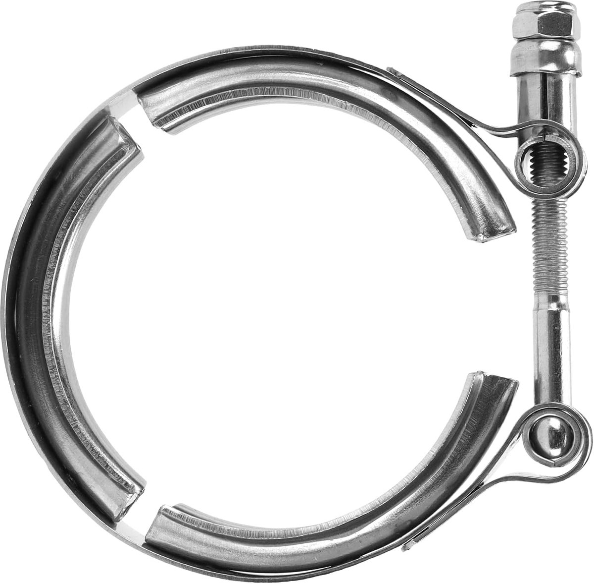 Exhaust V-Band Clamp, Universal 3-inch Stainless Steel Car V-Band Clamp Turbocharger Exhaust Downpipe Accessories - ShopVlot