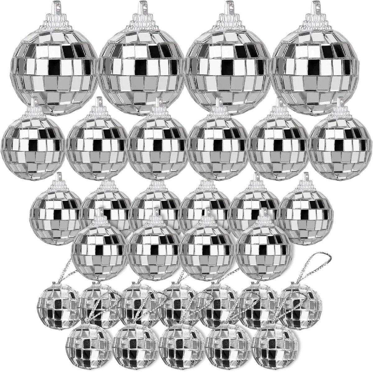 Disco Balls, 32 Pieces, Mini Disco Balls, Glittering Small Disco Balls, Disco Balls, Decoration, Light Effects - ShopVlot