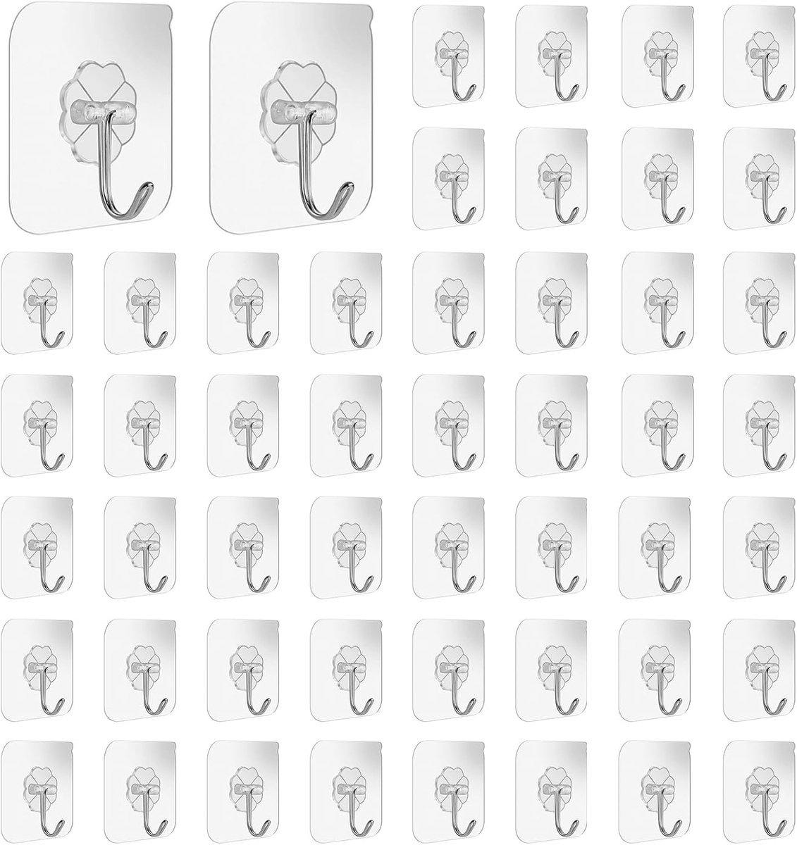 self adhesive hooks 50 pieces self adhesive hooks wall hooks self adhesive hooks extra strong for bathroom kitchen - ShopVlot