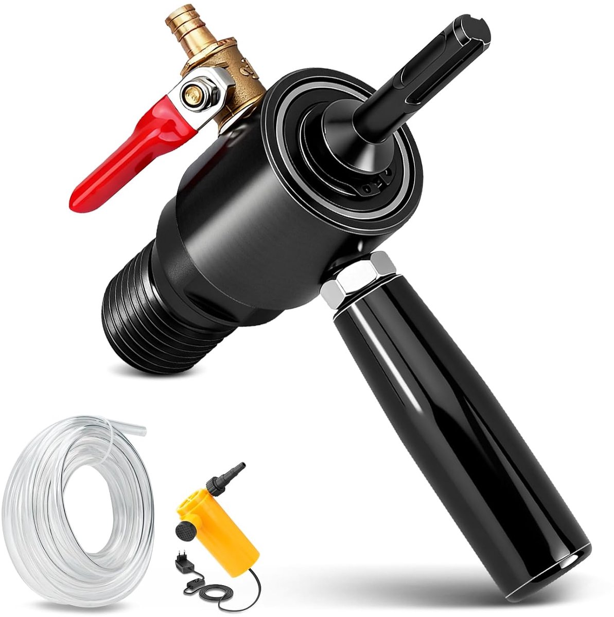 M22 to SDS Plus Adapter with 4 m Water Line + Water Pump - With integrated flush water connection, adapter for tile - ShopVlot