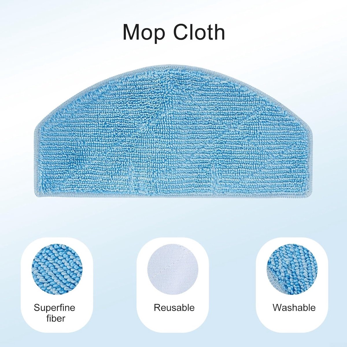4/10pcs Washable Mop Cloth Pads Replacement for Honiture G20 for TIKOM G8000 Pro Robotic Vacuum Cleaner Mop Cloth - ShopVlot