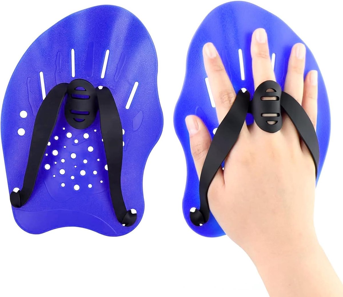 1 Pair Paddles, Swimming Training, Swimming Aid for Adults - Blue Swimming Paddles, Suitable for Adults, Youth - ShopVlot