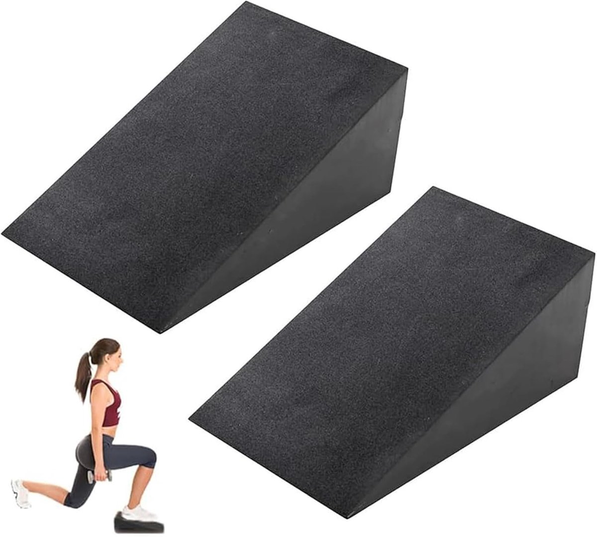2 stuks yogamatten, verstelbare kniebuighelling, hellingplank verbeteren de kniebuigingen en deadlifts - ShopVlot