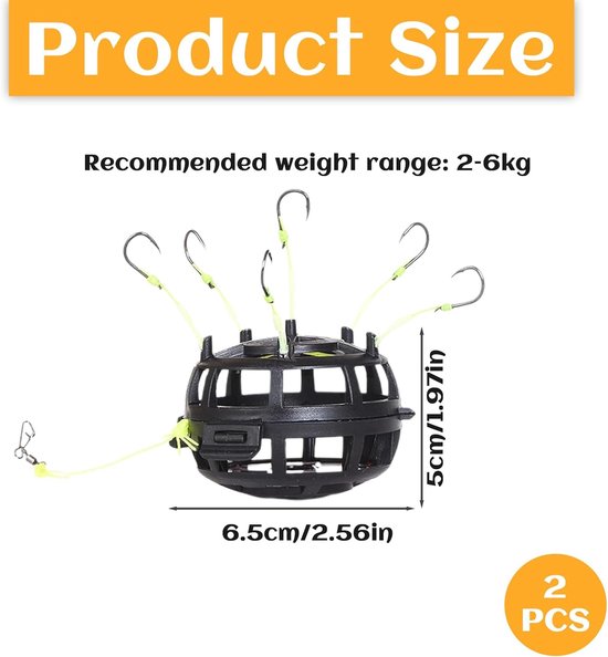 2pcs Fishing Hooks, 360° Floating Bait Cage, Omnidirectional Fishing Hooks, Fishing Accessories for Pike, Zander - ShopVlot — afbeelding 5
