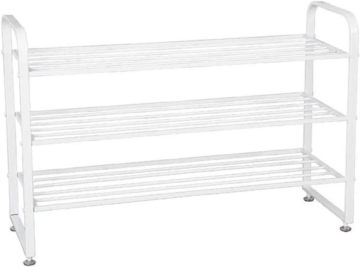 Schoenenrek 3-laags - Metalen plank - Voor 12 paar schoenen - Ideaal voor entree - ShopVlot
