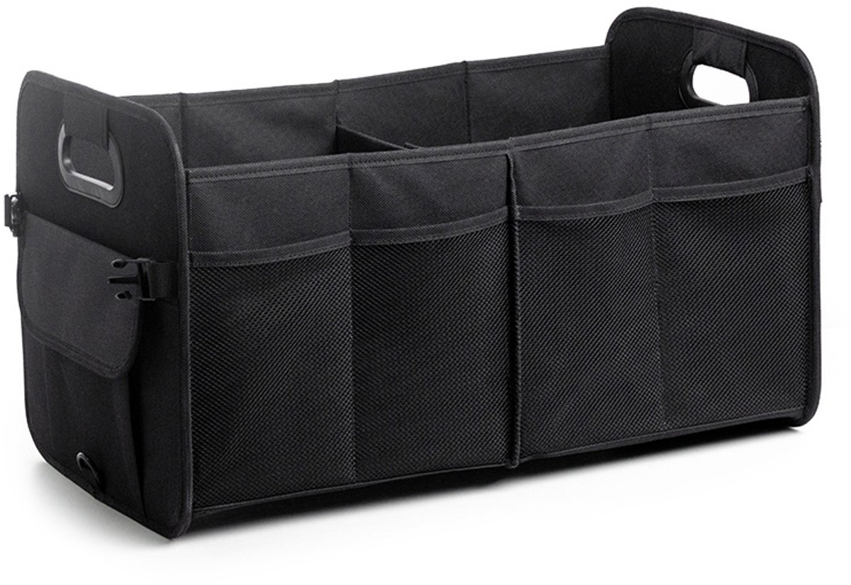 Opvouwbare kofferbakorganizer met meerdere compartimenten van 40 liter, compatibel met alle voertuigen (zwart)