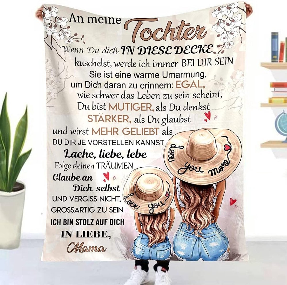 Dekentje voor mijn dochter - Persoonlijk met Duitse tekst - Warmte en comfort - Perfect cadeau voor mijn dochter - ShopVlot