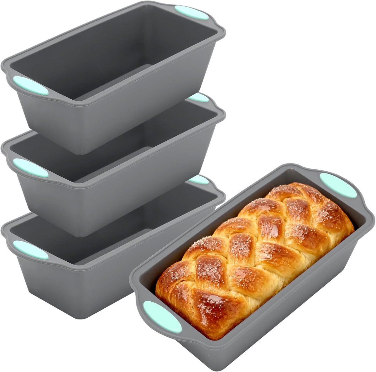 Broodbakvorm 20 x 10 cm - siliconen - anti-aanbaklaag - ideaal voor meerdere taarten tegelijk - ShopVlot