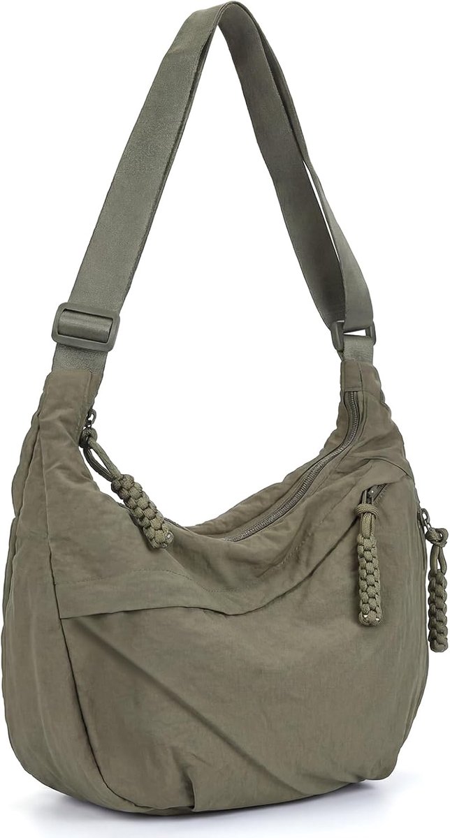 Women's Half Moon Nylon Crossbody Bag Crescent Moon Outdoor Crossbody Shoulder Bag with Adjustable Shoulder Strap for - ShopVlot
