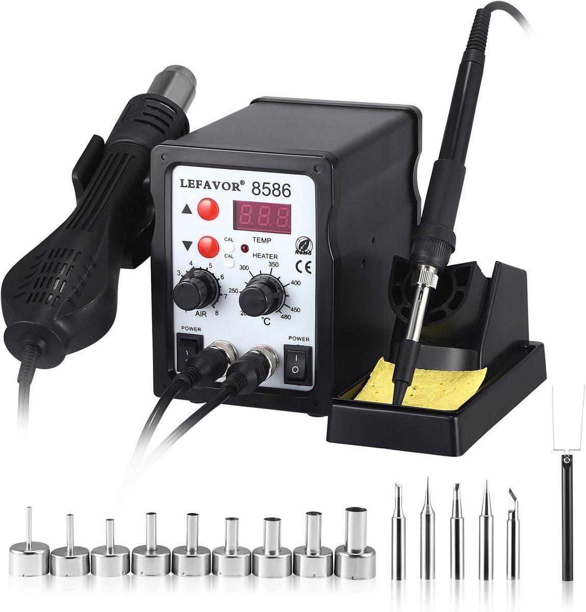 Towwoo 2-in-1 Hot Air Soldering Station and Soldering Iron 700 W Fast Heating Desoldering Station and Soldering - ShopVlot
