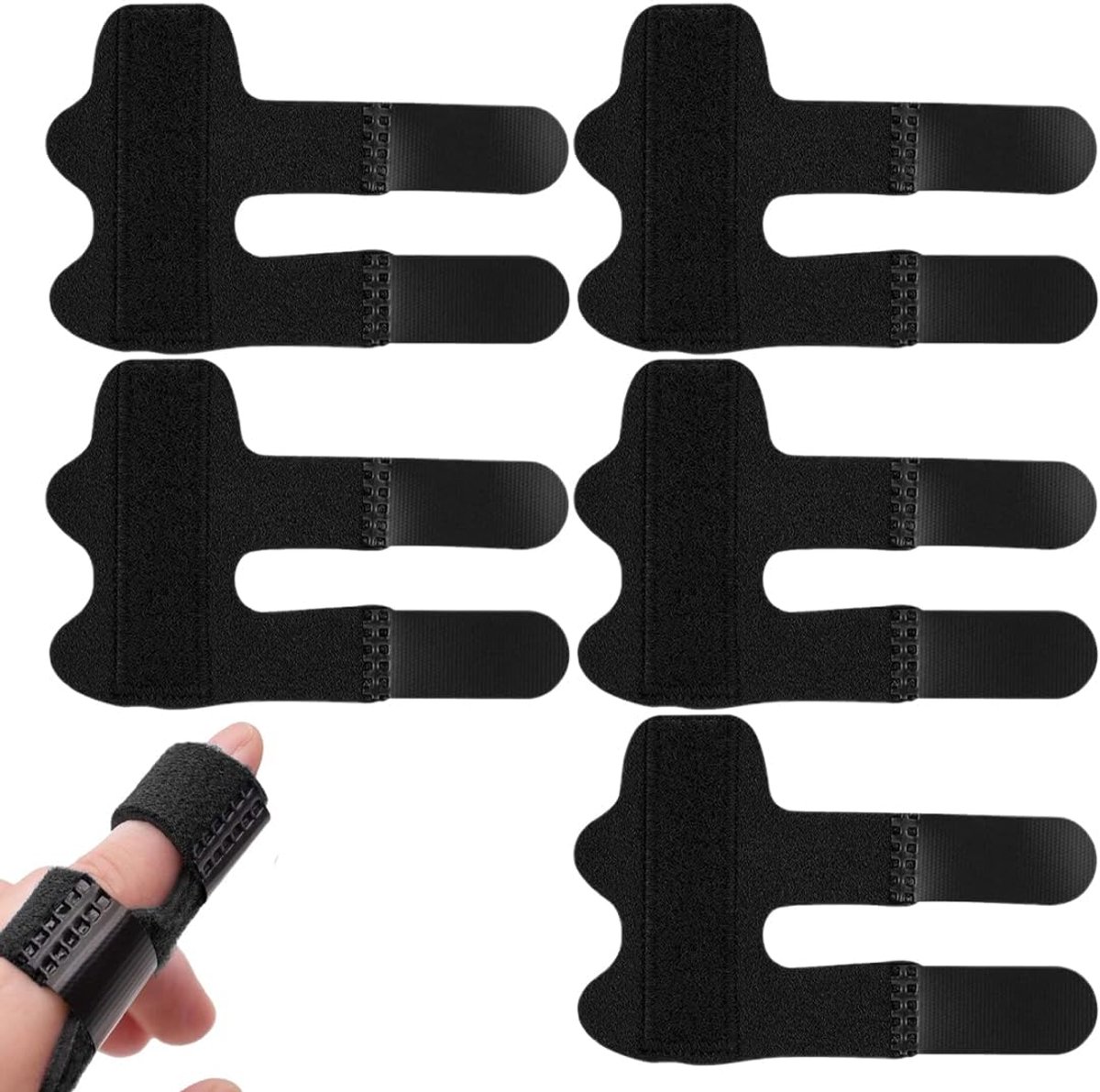 Pack of 5 Finger Splints Adjustable Trigger Bandage Click Finger Splint Adjustable Finger Splint for All Fingers - ShopVlot