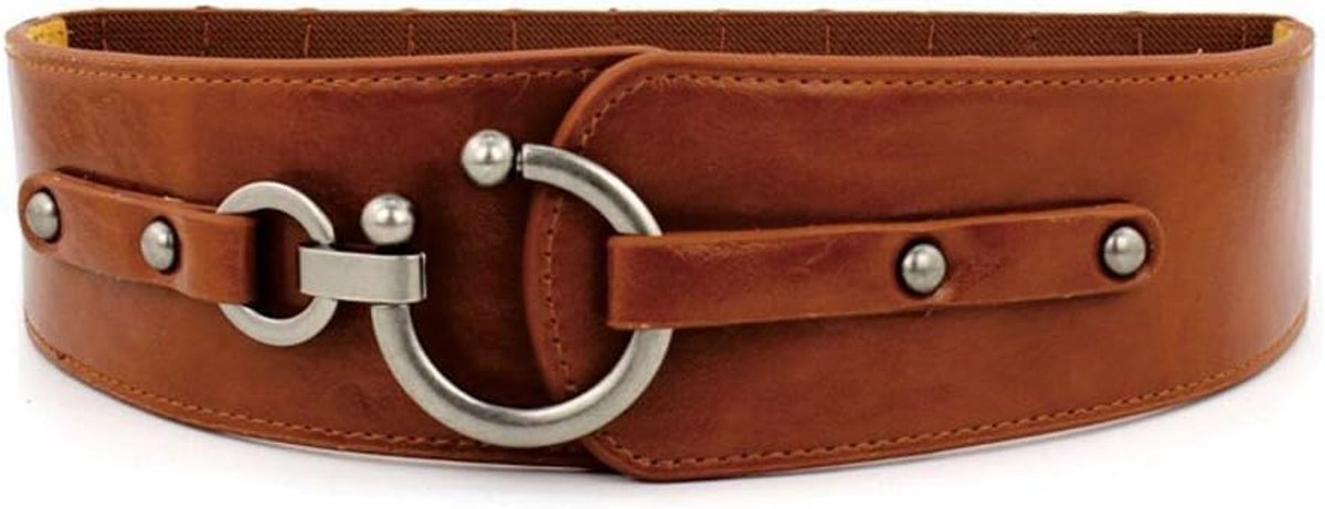 Elastic belt, ladies, jacket, dress, belt, stretch, corset, Brown - ShopVlot