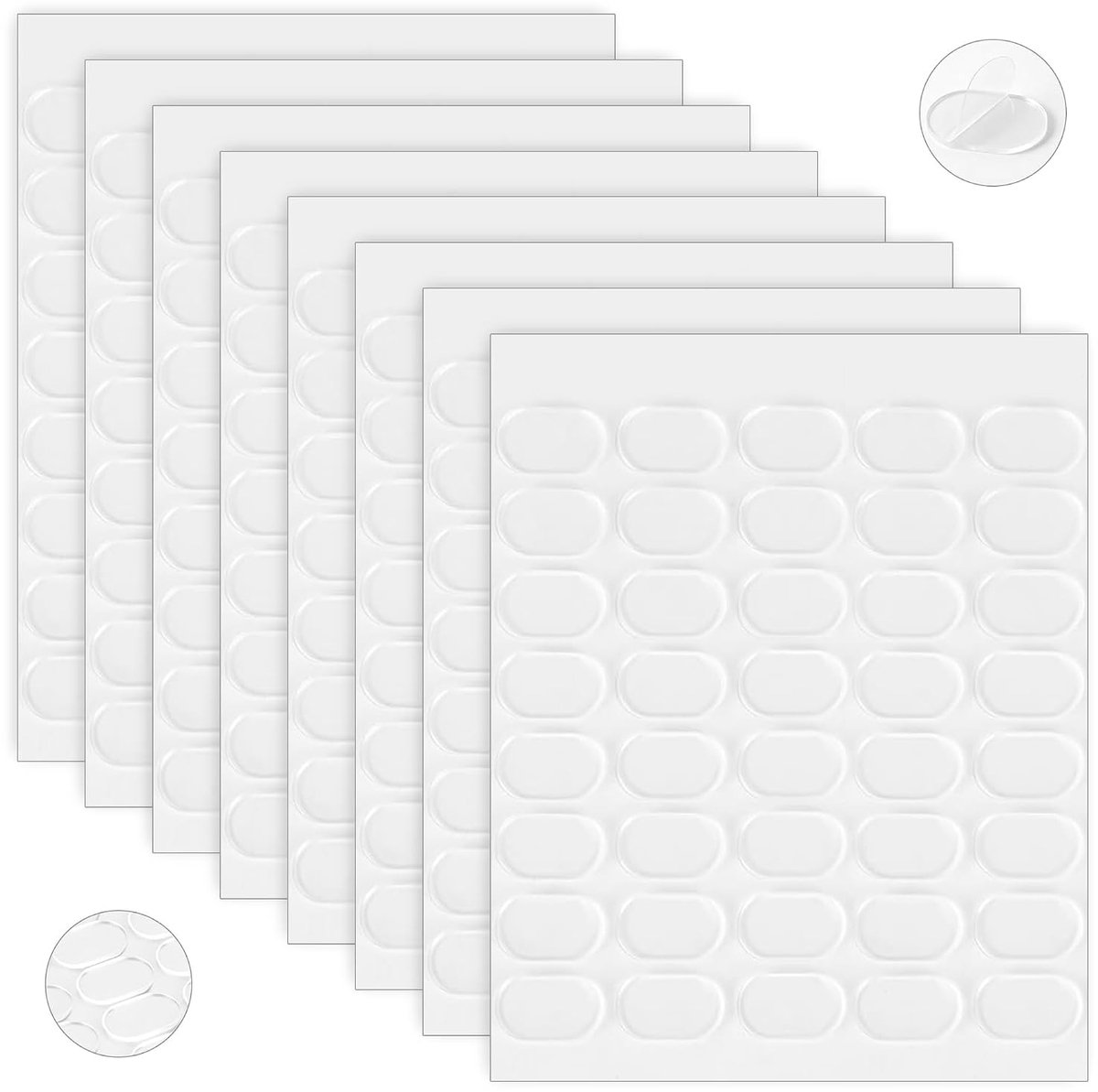 8 Vellen Acryl Dubbelzijdige Kleurpuntjes, 8mm x 13mm Doorzichtige Verwijderbare Kleine Kussentjes, Sterke - ShopVlot