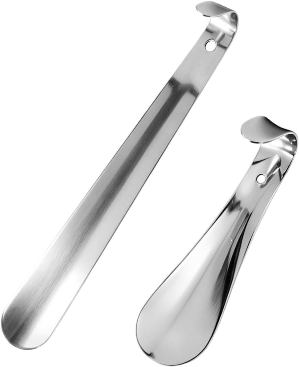 Schoenlepel 30 cm en 14,5 cm - roestvrij staal - ergonomisch design - makkelijk aan te trekken - ShopVlot