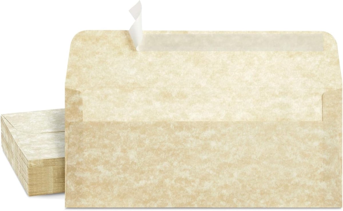 Parchment paper enveloppen 9 ½ x 4 ¼ inch - zelfklevend - 50 stuks - ideaal voor uitnodigingen - ShopVlot
