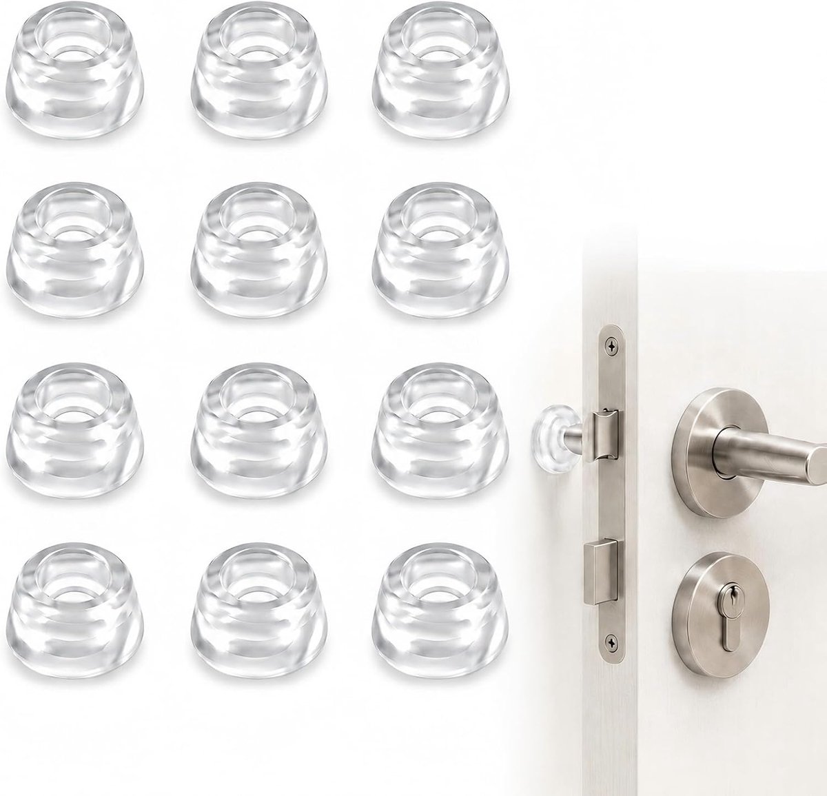 12 Stuks zelfklevende rubberen buffers, deurstopper muur, Ø 22 mm x 10 mm, rubberen buffer, voorkomt wegglijden en - ShopVlot