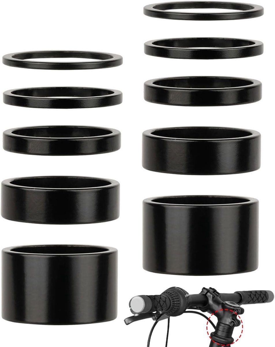 Fiets spacers 28.6 mm - Aluminium - Set van 10 - Lichtgewicht en corrosiebestendig - ShopVlot