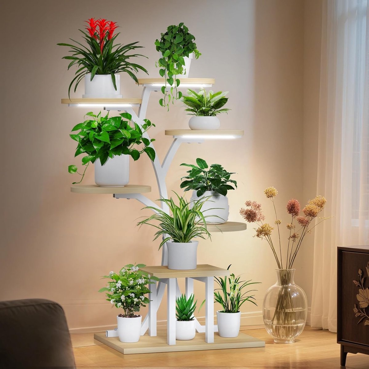 Verstelbare Plantstand voor Binnen met Groei-Lampen voor Optimale Plantenverzorging