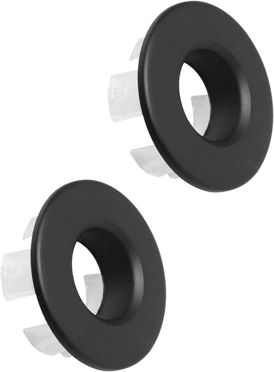 Overloopringen voor wastafel - 2 stuks - matte zwarte koperen afwerking - optimale bescherming tegen overloop - ShopVlot